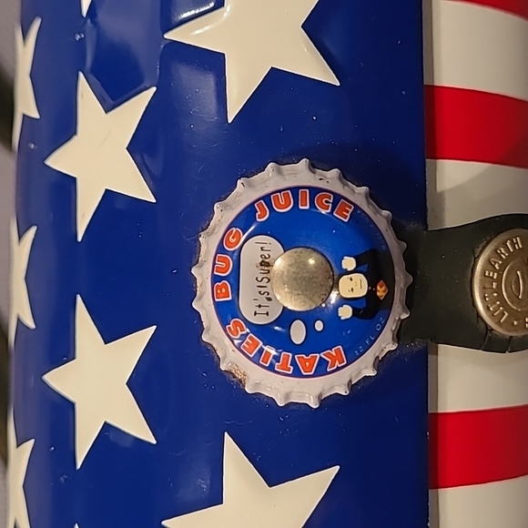 Little Earth Patriotic Red White Blue Barrel Crossbody Purse - Picture 4 of 11